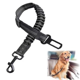 Dog Seat Belts for Cars, Dog Seat Leash Adjustable, Universal Dog Seatbelt for Car Travel, Elastic Buckle Dog Car Harness, Durable Dog Seat Belt with Strong Nylon Buffer-1PCS(Black)