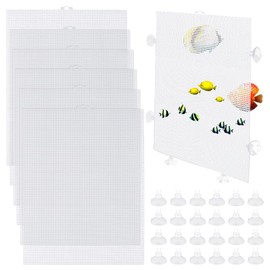 OLYCRAFT Pack of 4 Aquarium Dividers 33.5 x 26 cm Aquarium Dividers with 24 Suction Cups White Aquarium Filter Base Tray Can be Cut to Size Aquarium Divider for Aquarium Divider Mixed