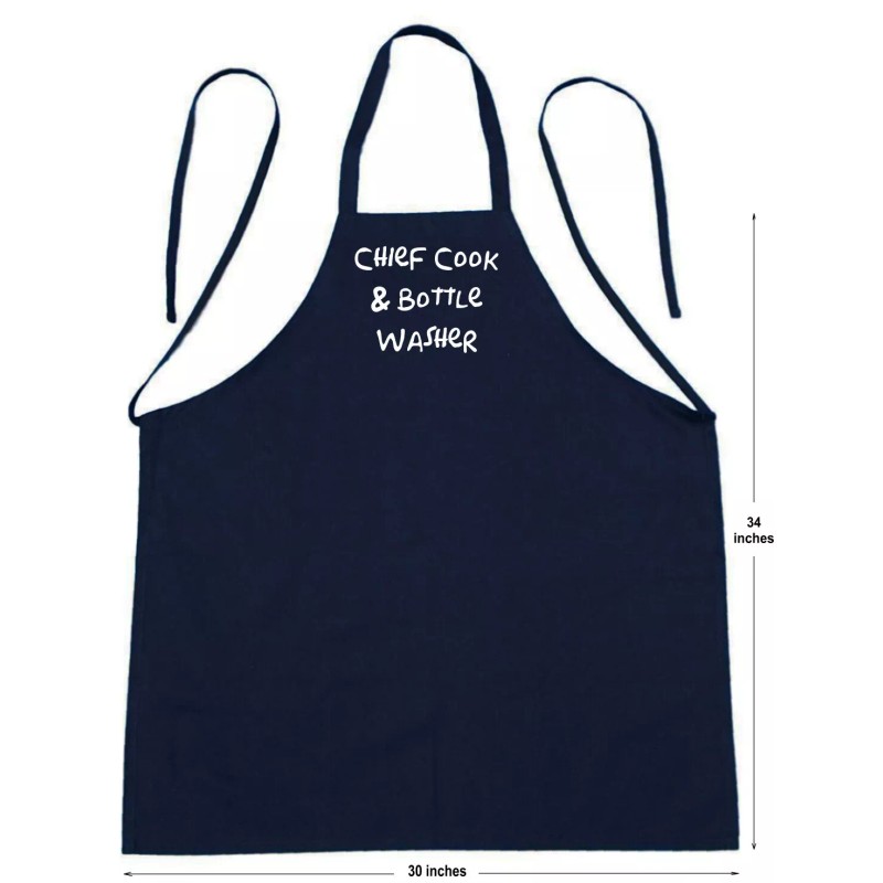 Funny Chief Cook & Bottle Washer Funny Apron, Black Cooking