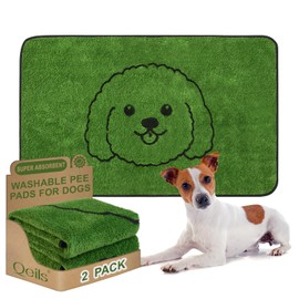 Qeils Reusable Puppy Pads, Washable Pee Pads for Dogs 2 Pack Durable Absorbent Leakproof Dog Training Pads for Home or Travel, Non-Slip Wee Wee Pads Potty Pads 48"x30"