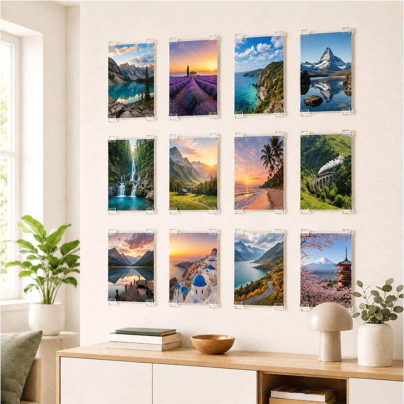 Worldity 30 Pcs Comic Book Wall Display, Acrylic Clear Floating