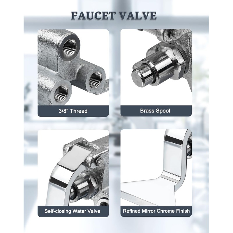 Phivan Foot Operated Faucet Valve - Hands-Free Sink Pedal Brass