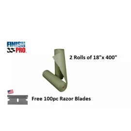 Finish Pro 18"x 400' Green Urethane Grade Automotive Masking Paper 2 Rolls