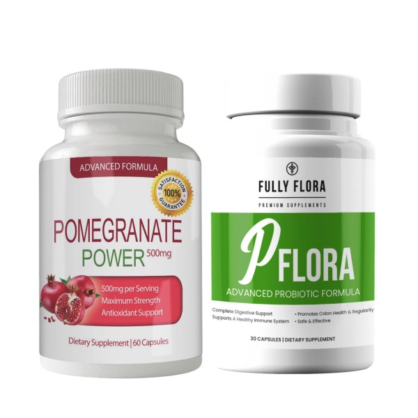 Totally Products Pomegranate Extract Antioxidants Supplements & PFLORA Probiotics Colon