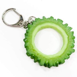 Coconut Accessories Food Sample Key Chain, Bitter Melon That Seems to Eat, 243 OK, green