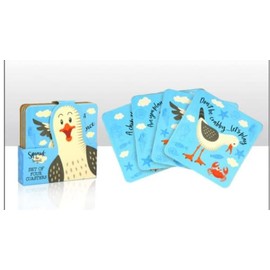 Squawk The Seagull Funny Cork Base Coasters Set of 4