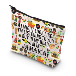MYSOMY Jamaica Travel Gift Jamaica Trip Makeup Bag Jamaica Vacation Cosmetic Bag Jamaican Souvenirs Travel Bag (in Jamaica Bag)