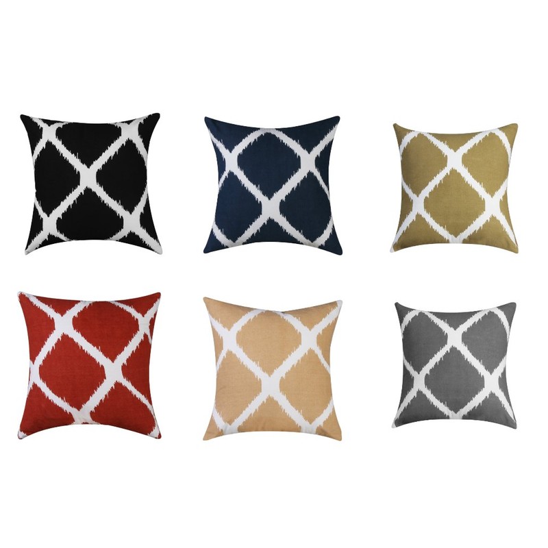 Dekor World Cotton 2 Piece Ikat Printed Cushion Cover -