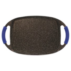 Berghoff Cast Aluminum Nonstick Teppanyaki Grill 18.5 x 11.4, PP Cover Handle, Ferno-Green, Non-Toxic Coating,