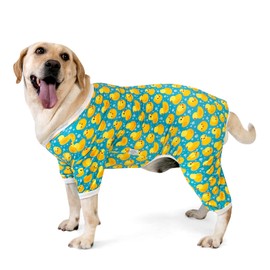 CuteBone Big Dog Clothes Pitbull Golden Retriever Post Surgery Suit Stretchy Calming Anxiety Pet Pajamas Shirts Shedding Suits Onesie for Medium/Large Sized Dogs Labrador Bully ZP06M