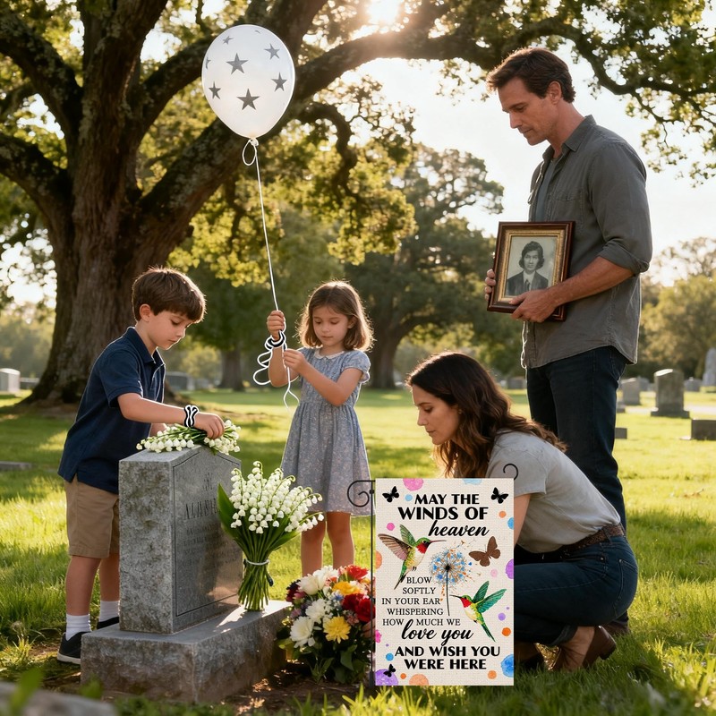 Memorial Garden Flag Remembrance Sympathy Decorations Flags for Outdoor Grave