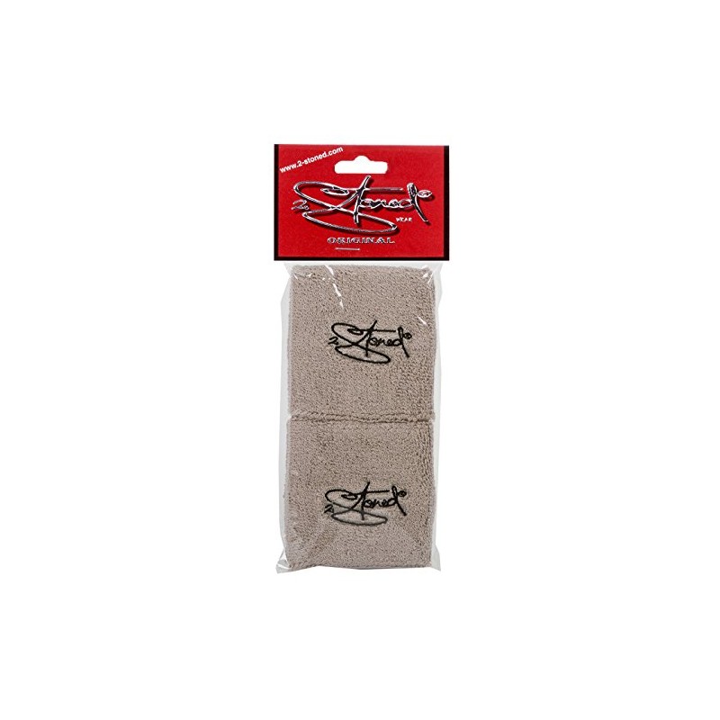 Original 2Stoned Sweatbands 8 cm Beige with Embroidery in Black