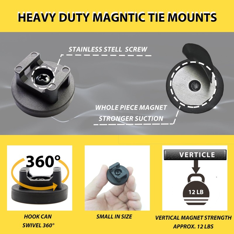 Magnetic Cable Zip Mounts Magnetic Cable Holder 31mm Multipurpose Magnet