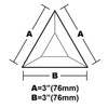 3"x 3"x 3" Triangle Glass Bevel - 10 Pieces