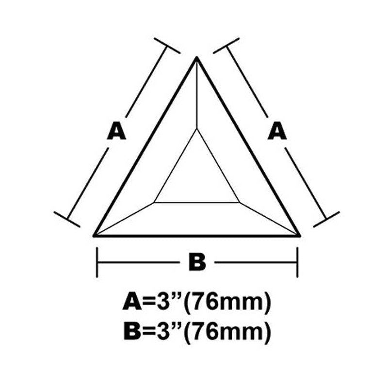 3"x 3"x 3" Triangle Glass Bevel - 10 Pieces