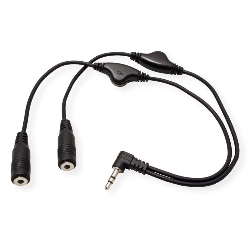 Roline 11094439 Speaker Y Splitter Cable with Volume Control 3.5