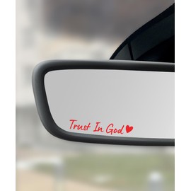 SCUARI SCUARI 4PCS Car Stickers,Cars Decals,Car Accessories Trust in God Rearview Mirror Sticker,Auto Stickers and Decals,Auto Decals for Women,Trust in God Mirror Decoration,Fits Most Vehicles (Red)