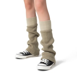 Soxbang Leg Warmers Kawaii Y2K Harajuku Legwarmers for Girls & Women - Gyaru, Goth & Lolita Accessories Khaki