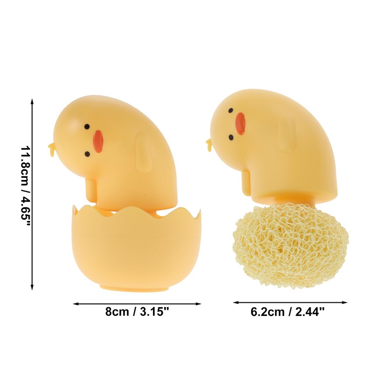 CAPASTEC Duck Shape Dish Brush with Handle, Cartoon Kitchen Brushes