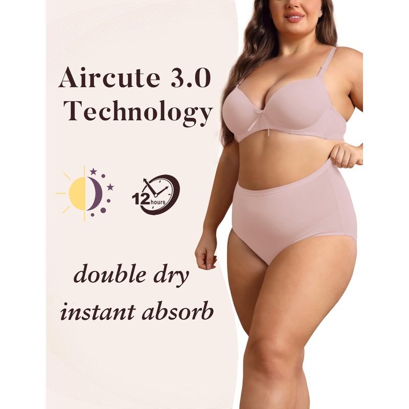 AIRCUTE Washable Urinary Incontinence Potective Underwear for Women Leak Proof