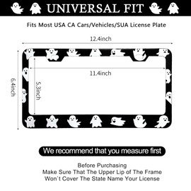 LIN KANG Cute Little Dancing Ghosts License Plate Frames, Cute Ghost Aluminum Metal License Plate Holder Covers, Rust-Proof Waterproof Car Decorative Tag Frames for Standard US 12x6 Inch