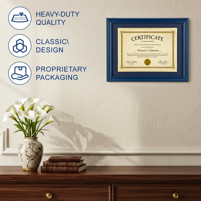 Ripeng 8.5 x 11 Wood Diploma Frame, Solid Wood Diploma
