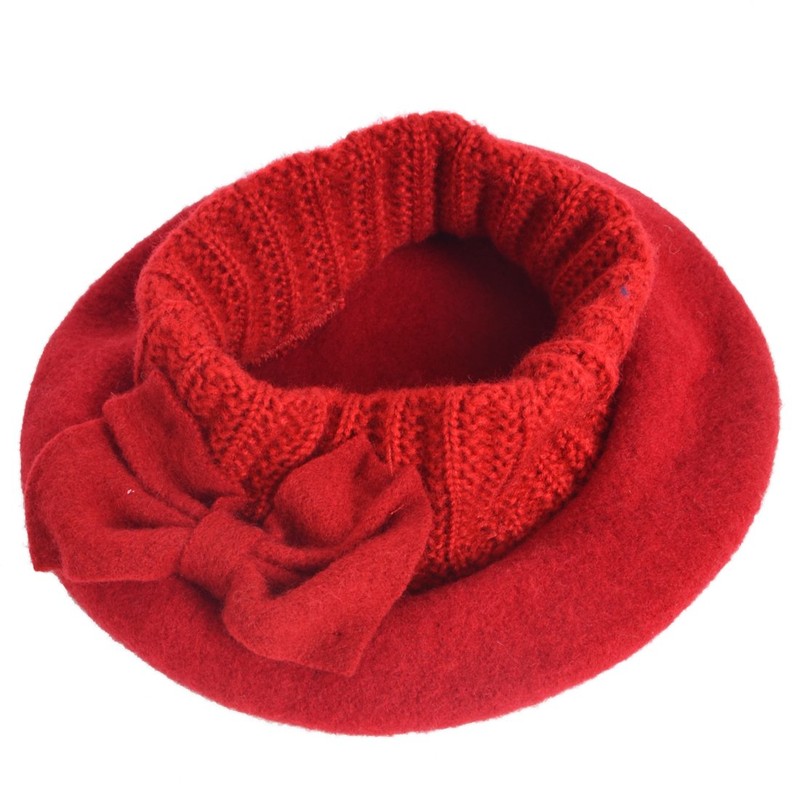 VECRY Lady French Beret 100% Wool Beret Dress Beanie Winter