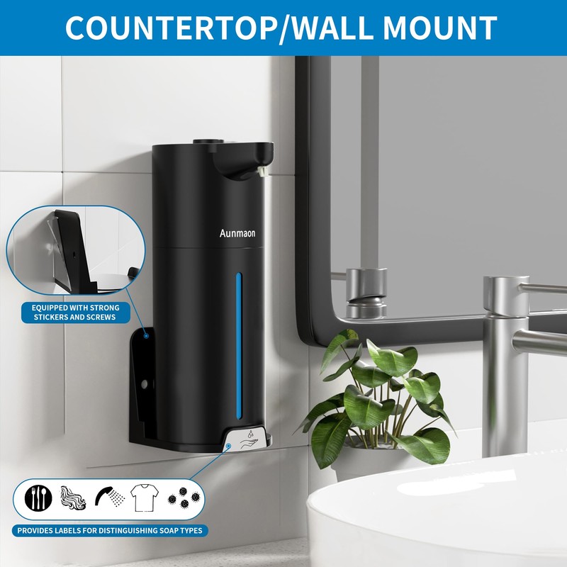 Automatic Electric Soap Dispenser for Kitchen, Black Soap Dispenser