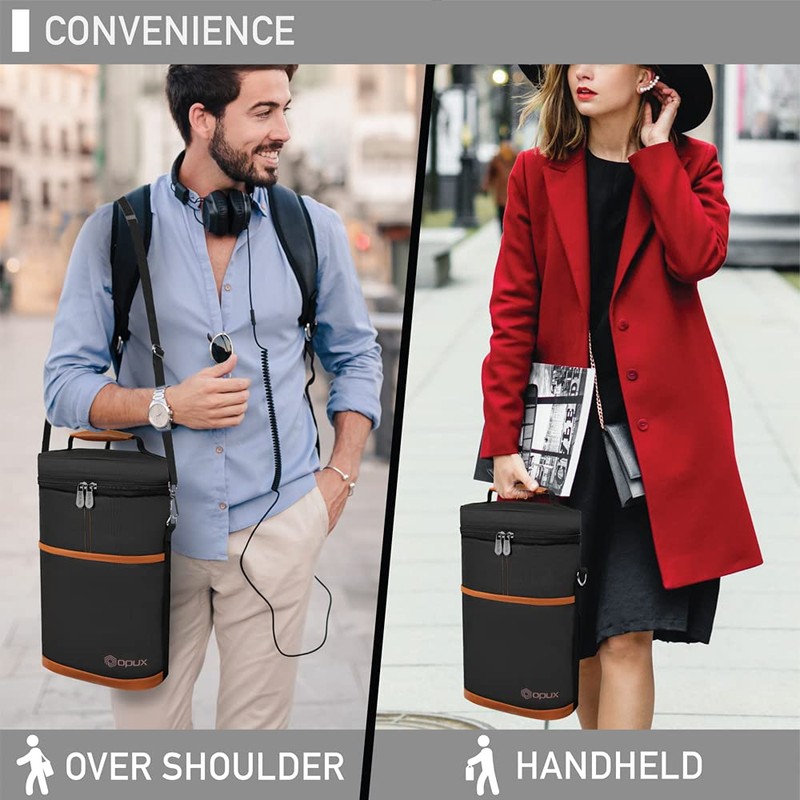 opux 2 Bottle Wine Carrier Tote, Insulated Leakproof Wine Cooler