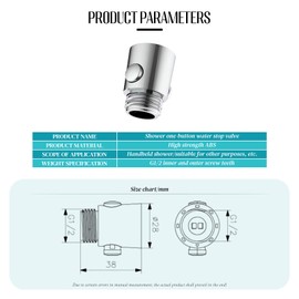 YMWALK New 2-Pack G1/2 Shower Shut Off Valve, Universal Water Flow Control Valve, Durable Shower Valve for Handheld Showerhead, Reduces Water Use, Easy Installation.