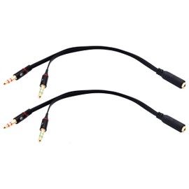 zdyCGTime 3-Pole 3.5mm AUX Female to 2x3.5mm male Headset Mic & Stereo Y Splitter Cable,3.5mm Audio Y Splitter Cable,Apply to Headset Splitter Adapter, for Smartphone, Tablets, MP3, MP4.(20CM)