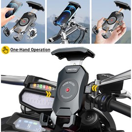 Bike Phone Mount, Motorcycle Phone Holder- iMESTOU Aluminium Base Bicycle Cell Phone Mount Tool-Free Clamp for Handlebar 360°Rotation Universal for 4.0"-7.0" Smartphones
