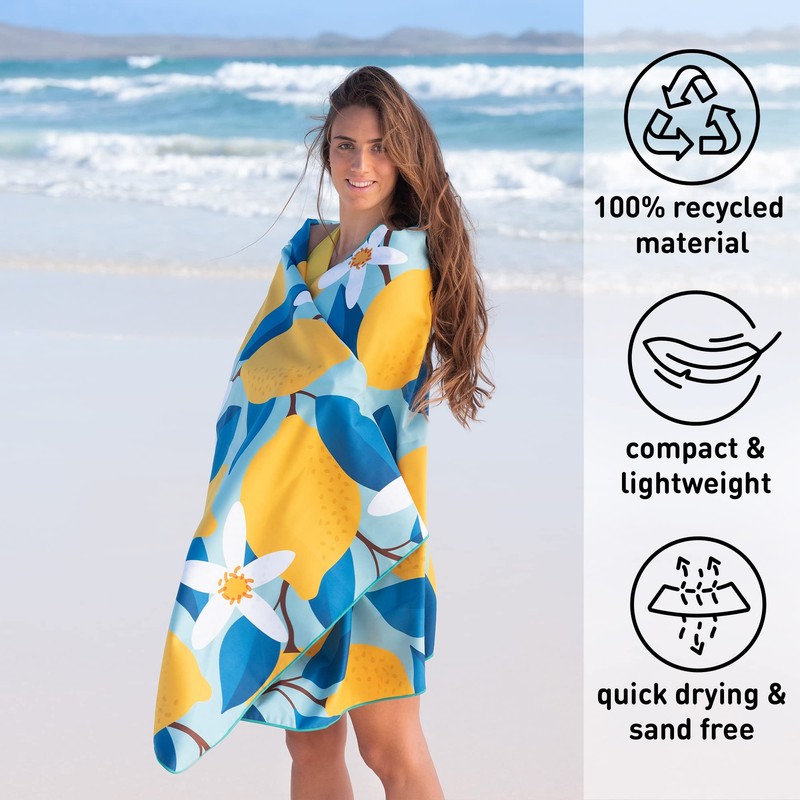 Fit-Flip XXL Beach Towel - Large Microfibre Bath Towel, Microfibre