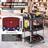 IRONMAX 3 Tier Utility Cart, 3 Shelf Rolling Storage Cart