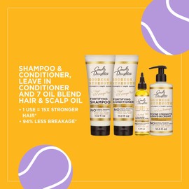 Carol's Daughter Goddess Strong Bundle: Hair Care Kit with Shampoo, Conditioner, Leave-In Treatment and Scalp Oil, 4 Items