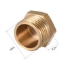 sourcing map Brass Pipe Fitting, Cored Hex Head Plug 3/8"