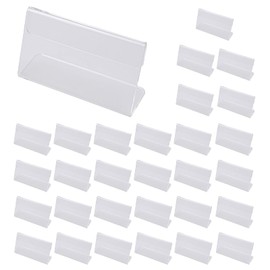 Pop Stand, L-Shaped, Acrylic, Shop Card Stand, Price Tag, Plate, 2.4 x 1.6 inches (6 x 4 cm), Set of 30