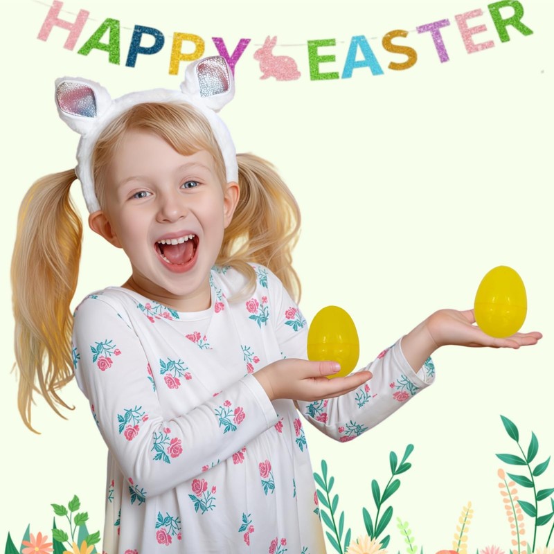 GCQJOQ Plastic Easter Eggs for Holiday Decorations and Celebrations, 60
