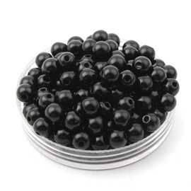 Cultured Pearls, Imitation Pearls, Wax Beads, Pack of 1000, 3 mm, Black, Round, Faux Pearls for Wedding, Party, Decoration, Jewellery, Crafts