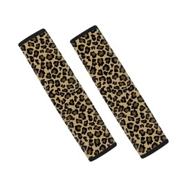 Wanyint Leopard Print Khaki 2 Pack Car Seat Belt Pads Trendy Comfort Shoulder Protection,Car Interior Accessories Universal Fit Most Cars Sedan