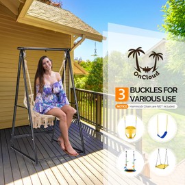 ONCLOUD Hammock Chair Stand, Heavy Duty Steel Stand with Stable Construction, 660 LBS Weight Capacity, Weatherproof Hammock Stand for Patio, Garden, Indoor