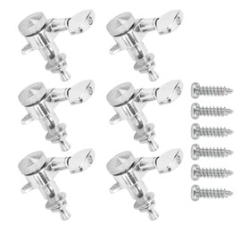 6Pcs Locking Guitar String Tuning Peg Metal Electric Sealed Tuner Head Key Set Kit Silver6 Right Peg Set