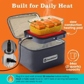 TRAVELISIMO Portable Microwave & Portable Oven - Lunch Warmer Portable For Work & Home Use, Portable Lunch Box Warmer 12V/24V/110V - Food Heater 3-in-1 Portable Food Warmer For Car & Travel Microwave