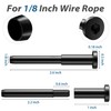 50 Pack 1/8" Black Invisible Cable Railing Hardware Kit, T316