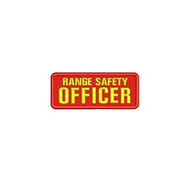 Range Safety Officer EMB Patch 2x5 Hook on Back red/Yellow - Embroidery Patch for Jacket Hat Backpack