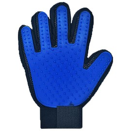 bamboo star Pet Grooming Gloves Cat Brushes for Gentle Shedding - Efficient Pets Hair Remover Mittens - Dog Washing Gloves for Long and Short Hair Dogs & Cats & Horses, 1 Pack (Right-Hand), Blue