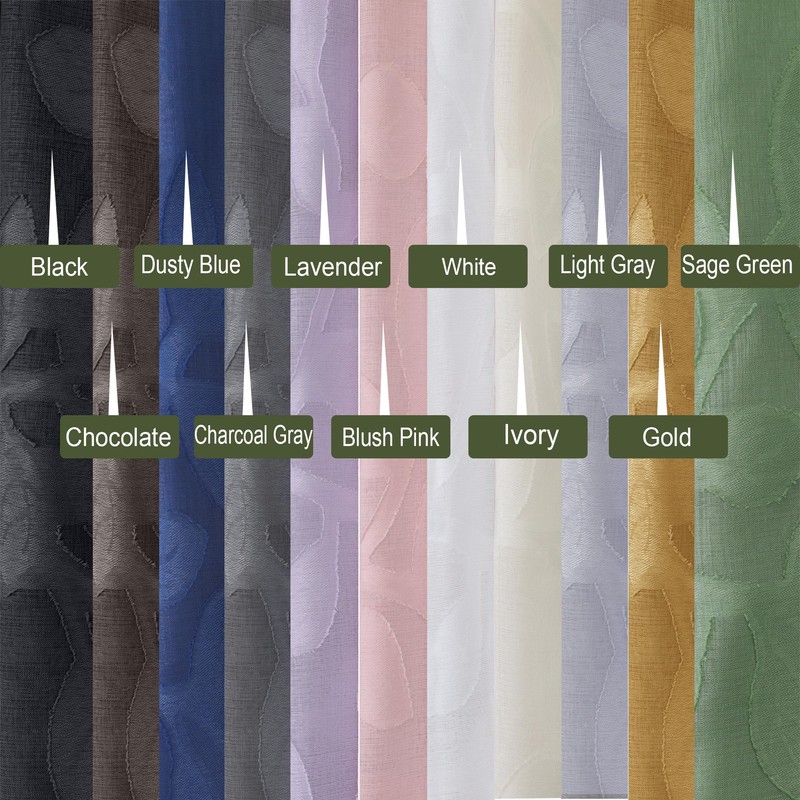 OVZME Grey Sheer Curtains 84 inches Long 2 Panels for