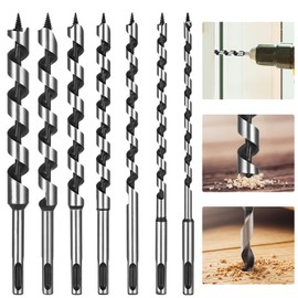 Wood Drill Bit 7 Pieces, Schlangenbo Hrer Set Sds Plus Drill Bit Set with SDS Plus Shank Drill Bit Set Wood (6/8/10/12/14/16/18 x 230 mm) Wood Auger Drill Bit for Stainless Steel, Wood Panels, PVC