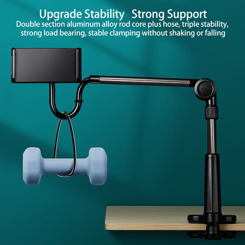Tablet Clamp Holder Desk Mount Stable Flexible 360 Degree Rotation