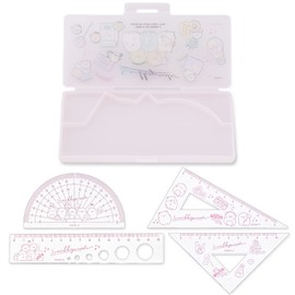San-X Sumikko Gurashi SQ89002 Happy School Ruler, Protractor, Triangular Ruler Set